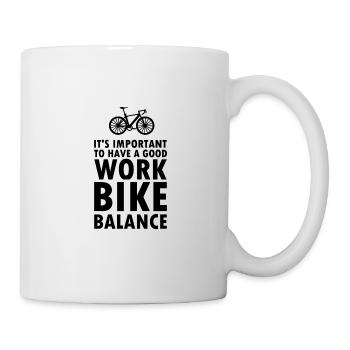 Work Bike Balance - Fahrrad Spruch Retro Rennrad - Tasse - Weiß - Rechts