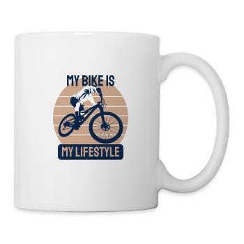Cycling My Lifestyle E-Bike Sport Race - Mug - white - Right