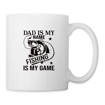 Pêche père pêche de la fête des pères Pêche papa poisson - Mug blanc - blanc - Droite