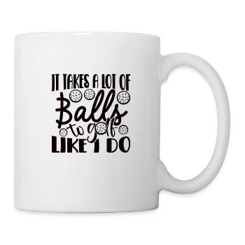 Golf Golfen Golfspieler Golfplatz Golfball Golfer - Tasse - Weiß - Rechts