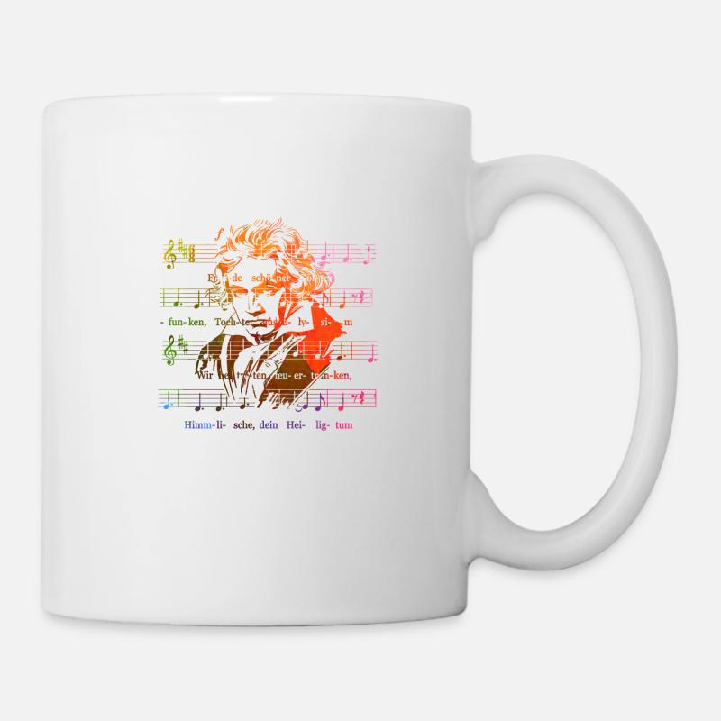 Beethoven Klassik 9. Symphonie Ode an die Freude - Tasse - Weiß