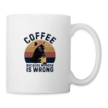 Retro Grandma Black Cat Coffee Because Murder Is - Mug - white - Right