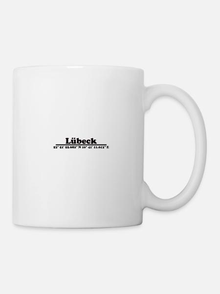Lübeck Koordinaten - Tasse - Weiß