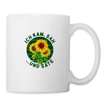 Ich kam sah und säte Garten Hobbygärtner Gärtnerei - Tasse - Weiß - Rechts