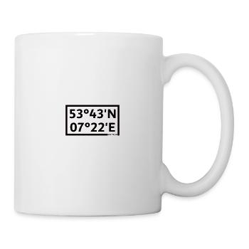 Baltrum Koordinaten - Tasse - Weiß - Rechts
