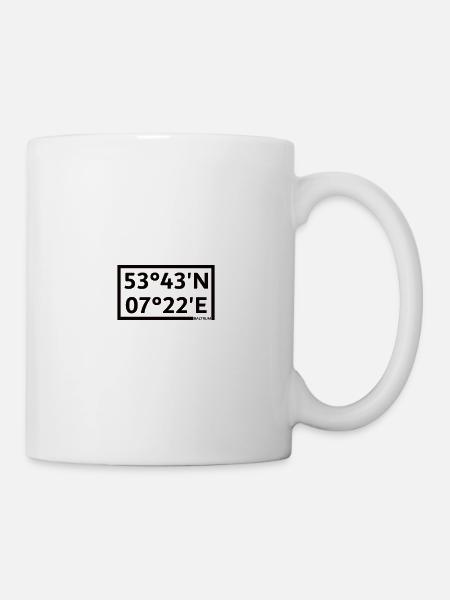 Baltrum Koordinaten - Tasse - Weiß