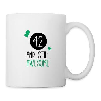 Drôle d’anniversaire 42 et toujours génial - Mug blanc - blanc - Droite