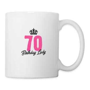 70 Jahre alte Geburtstagsdame - Tasse - Weiß - Rechts