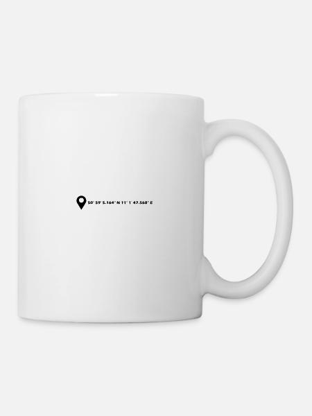 Erfurt Koordinaten - Tasse - Weiß