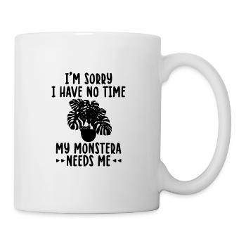 Monstera Liebhaber | Zimmerpflanzen Geschenkideen - Tasse - Weiß - Rechts