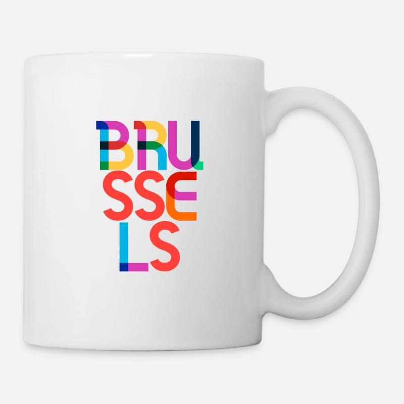 Brüssel Belgien Pop Art Letters - Tasse - Weiß