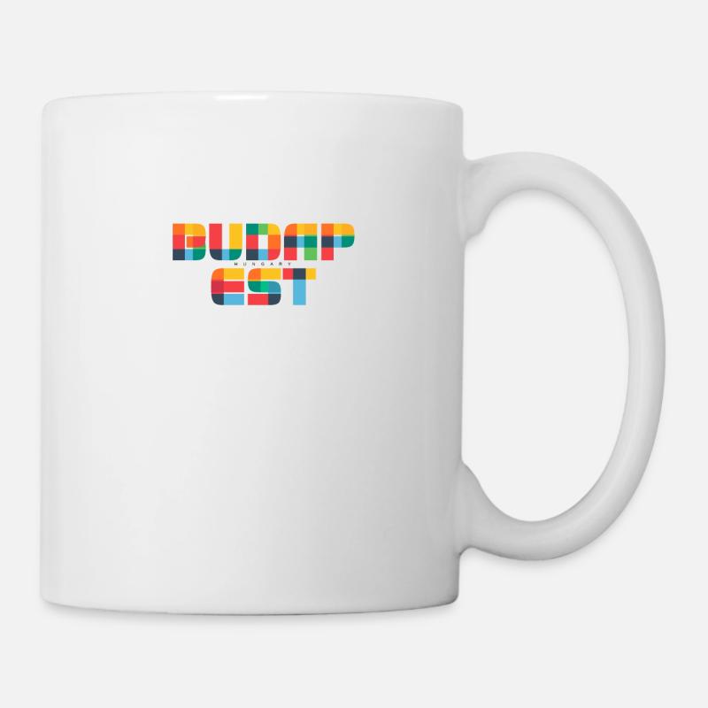 Budapest Ungarn CMYK Pop Art Stil - Tasse - Weiß