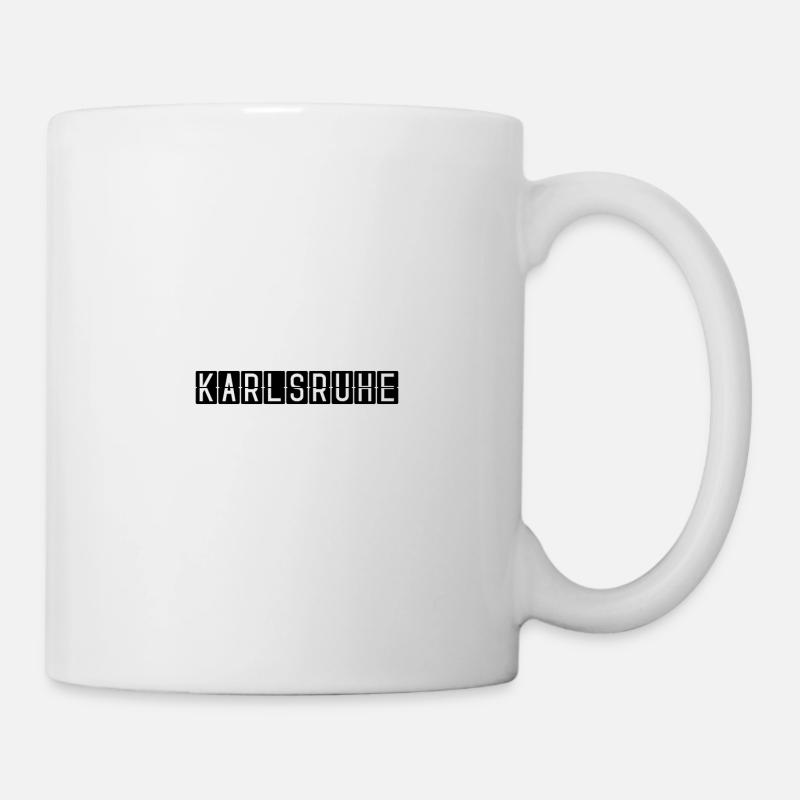 Karlsruhe Flughafentafel - Tasse - Weiß