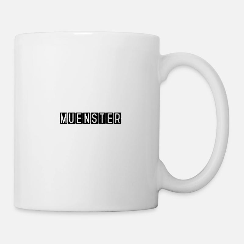 Münster Flughafentafel - Tasse - Weiß
