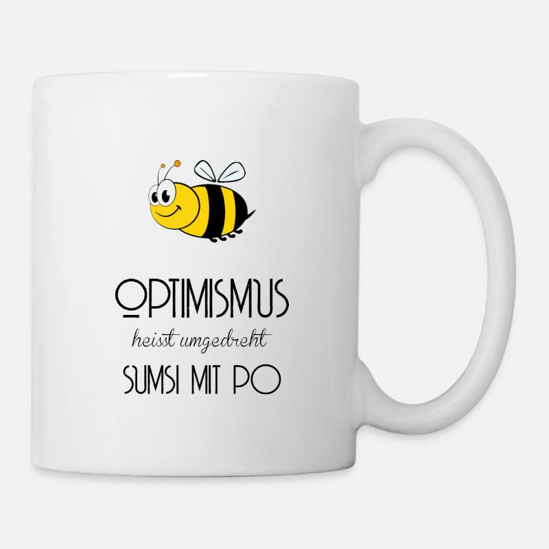 Biene - Optimismus - Sumsi mit Po - Tasse - Weiß
