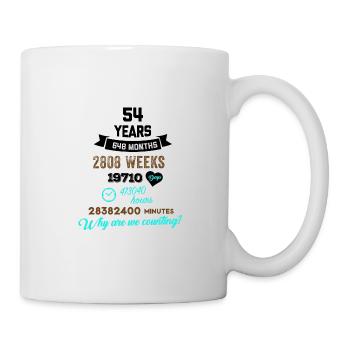 Funny Birthday 54 Years Old Why Are We Counting? - Mug - white - Right