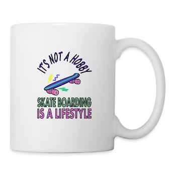 Skateboard fahren Skate Skater Spruch Geschenkidee - Tasse - Weiß - Rechts