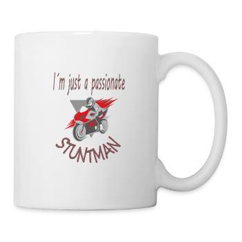 motocycliste passionné disant cadeau - Mug blanc - blanc - Droite