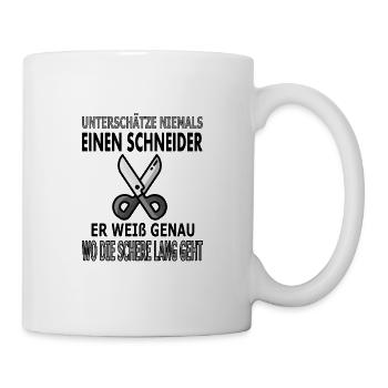 Schneider Nähen Nadel Fadel Näherin Geschenkidee - Tasse - Weiß - Rechts