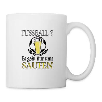 Fussball und Bier trinken ich spiele Fußball gift - Tasse - Weiß - Rechts