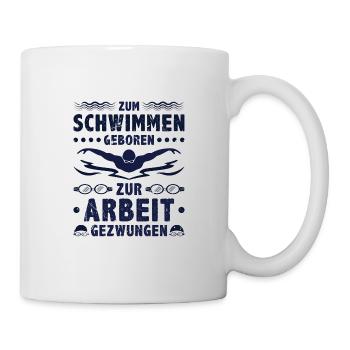 Lustiges Schwimmen - Tasse - Weiß - Rechts