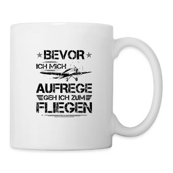 Bevor Ich Mich Aufrege Fliegen Motorflugzeug Pilot - Tasse - Weiß - Rechts