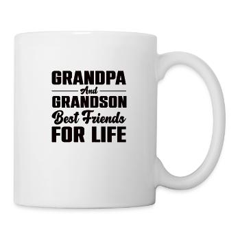 Opa Enkel Beste Freunde Großvater Enkelin Geschenk - Tasse - Weiß - Rechts