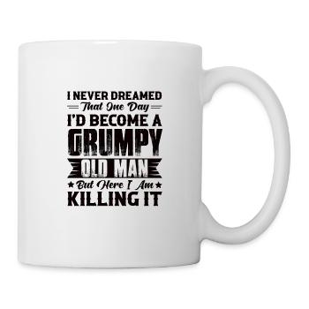Grim old man Grandpa Griesgram Spiteful grandfather - Mug - white - Right