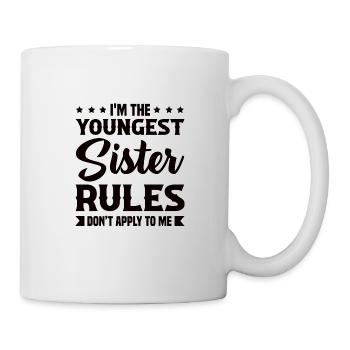 Little Sister Family Rules Children Siblings - Mug - white - Right
