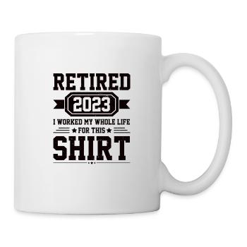 Rente 2023 Pension Rentner Geschenkidee - Tasse - Weiß - Rechts