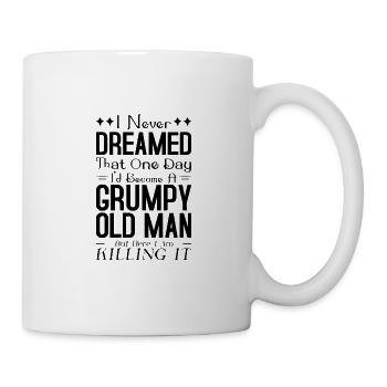 Grim old man Grandpa Griesgram Spiteful grandfather - Mug - white - Right