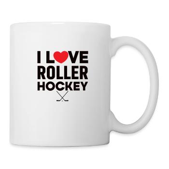 Roller Hockey Rollhockey Puck Spieler Rollerhockey - Tasse - Weiß - Rechts