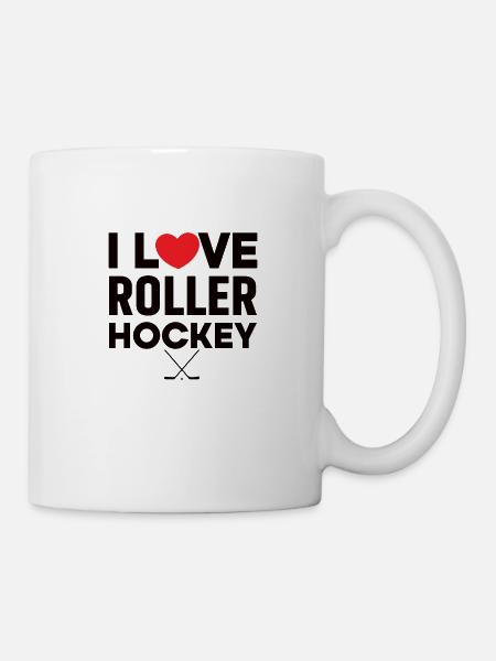 Roller Hockey Roller Hockey Joueur de rondelle Roller Hockey - Mug blanc - blanc