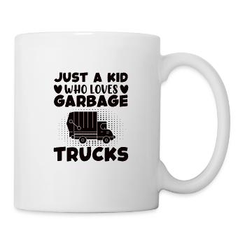 Garbage truck Garbage truck Professions Garbage man Garbage collection - Mug - white - Right