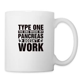 Diabète de type 1 Diabétique Tenu Insuline t1d Sucre - Mug blanc - blanc - Droite