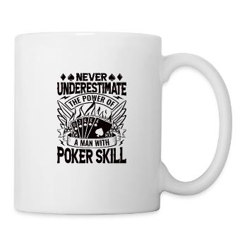 Poker Kasino Karten Pokerspieler Bluffen Chips - Tasse - Weiß - Rechts