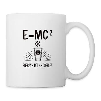 Energie ist Milch und Kaffee Masse Energie Formel - Tasse - Weiß - Rechts