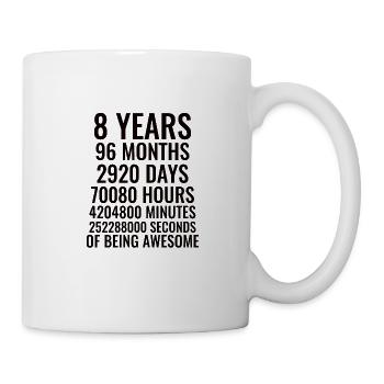 8 Birthday 8 years old Gift idea Gift - Mug - white - Right