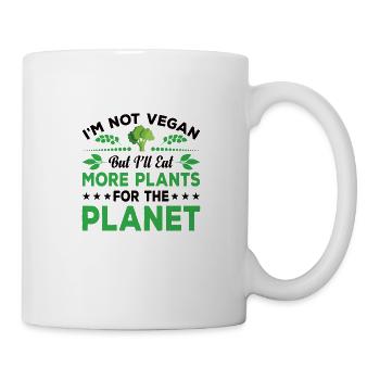 Pflanzen Essen Tierschutz Pflanzenfresser Vegan - Tasse - Weiß - Rechts