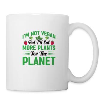 Pflanzen Essen Tierschutz Pflanzenfresser Vegan - Tasse - Weiß - Rechts