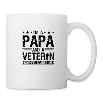 Papa Veteran Mann Vater Soldat - Tasse - Weiß - Rechts