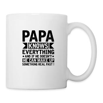 Papa schlechter Einfluss - Vater Geschenk - Tasse - Weiß - Rechts