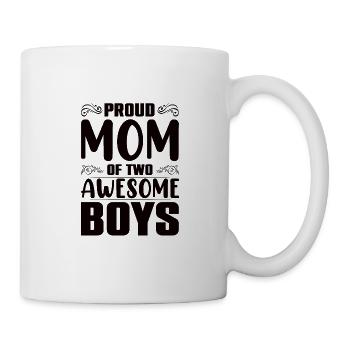 Mama Von Zwei Jungs Mutter Muttertag - Tasse - Weiß - Rechts