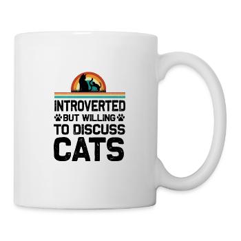 Animal Lovers Introverted Cat Dog Pet - Mug - white - Right