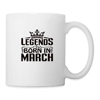 Legenden werden im März geboren Fisch Geburtstag - Tasse - Weiß - Rechts