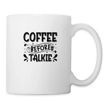 Kaffee Sarkasmus Freunde Glück Freude Cappuccino - Tasse - Weiß - Rechts