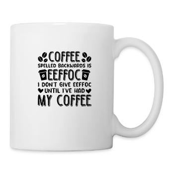 Kaffee Sarkasmus Freunde Glück Freude Cappuccino - Tasse - Weiß - Rechts