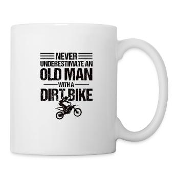 Old Man Dirt Bike Motorcycle Moto Cross Gift - Mug - white - Right