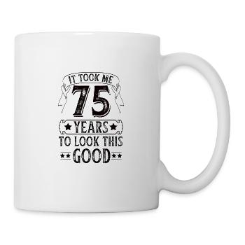 Geburtstag 75 Jahre Geburtstagsfeier Alter Datum - Tasse - Weiß - Rechts