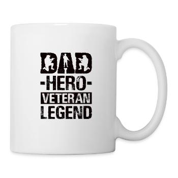 Papa Veteran Mann Vater Soldat - Tasse - Weiß - Rechts